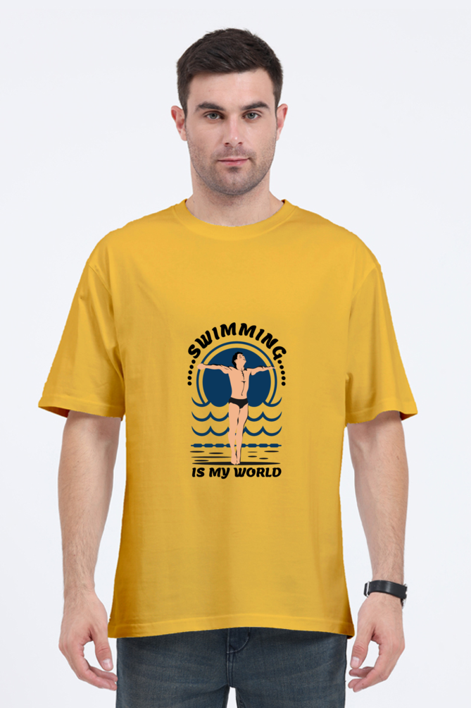 Men Swimming Oversized Classic T Shirt  - My World