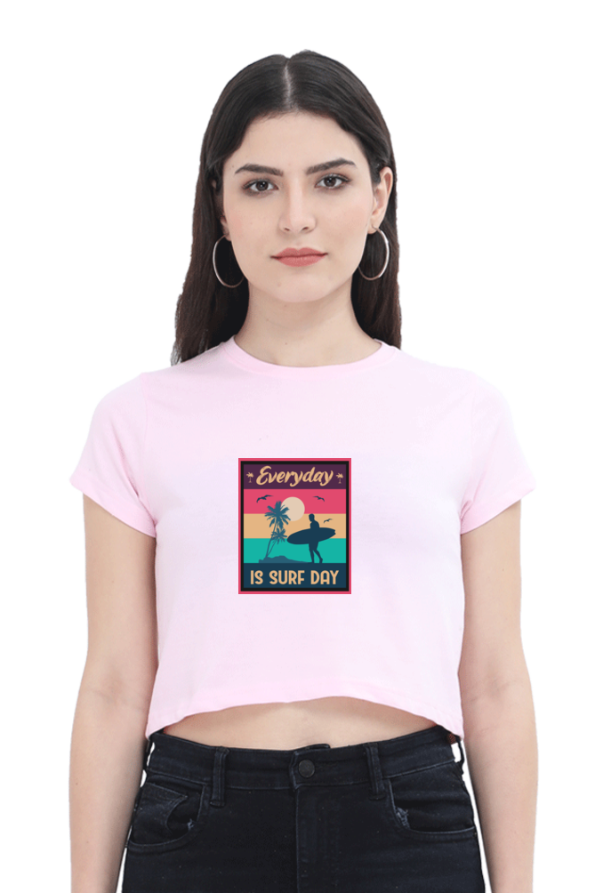 Women's Summer Crop Top - Surf Day