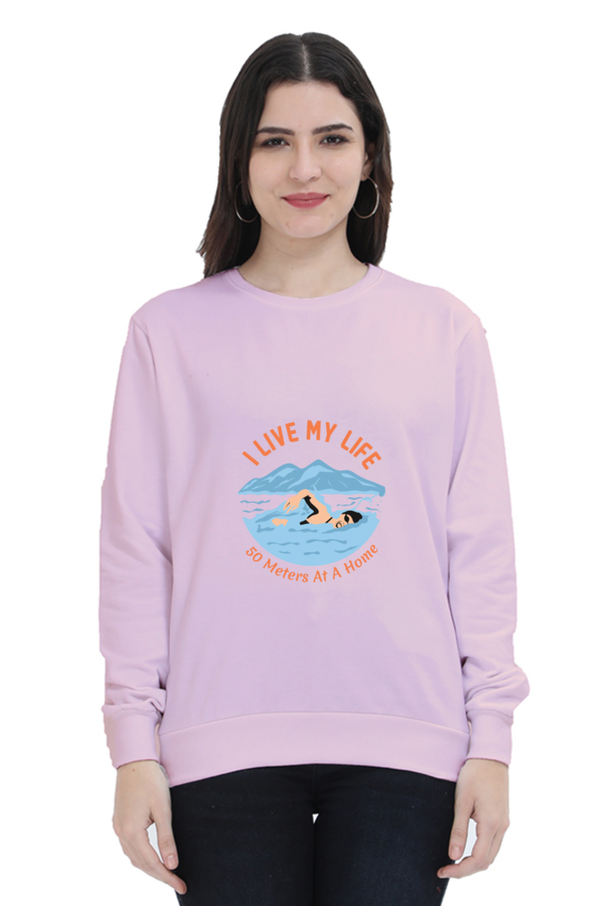 Women Swimming Sweatshirt - My Life