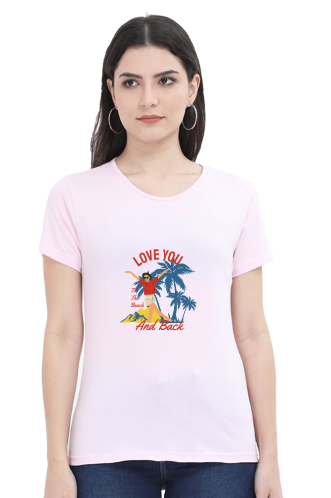 Women’s Round Neck Printed Summer T-Shirts - Beach & Back