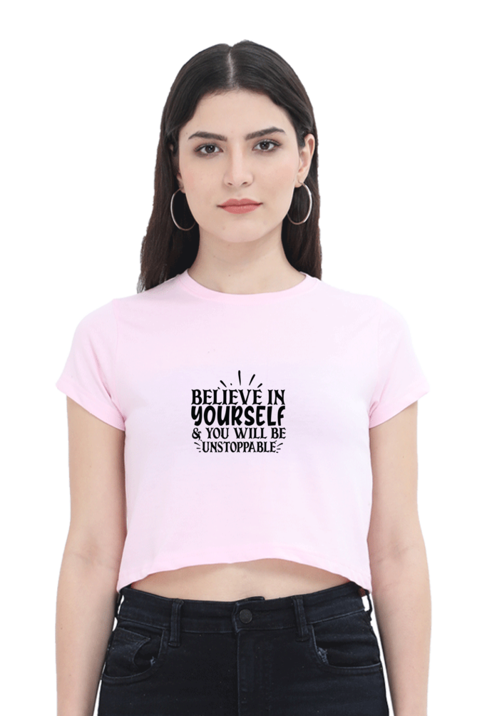 Women Motivational Crop Top - Unstoppable