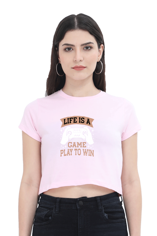 Women Gamer Crop Top - Life