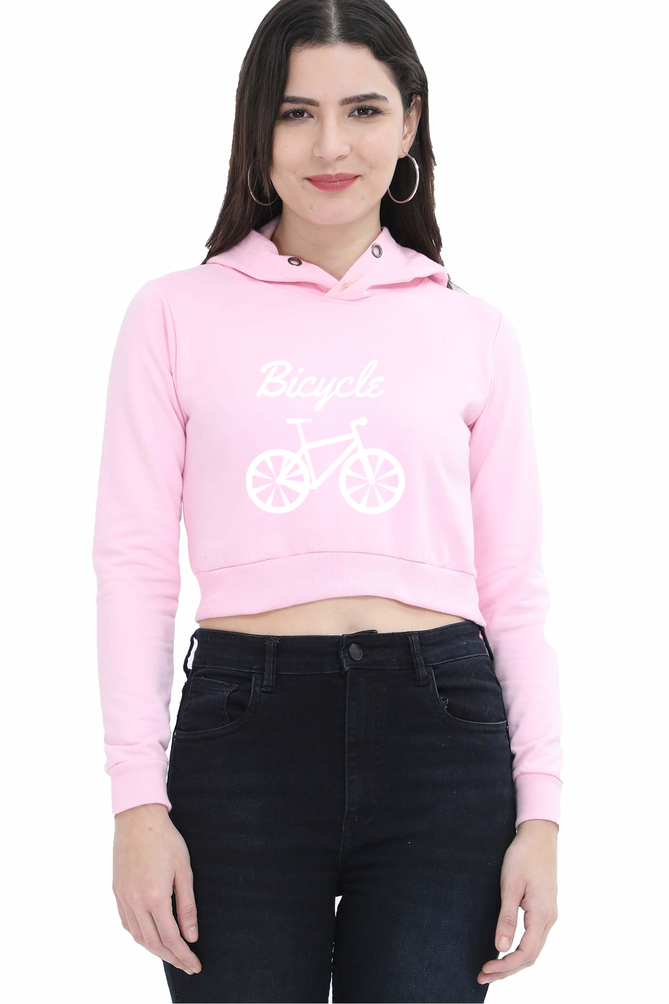 Women Rider Crop Hoodies - bicycle