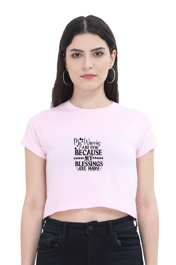 Women Motivational Crop Top - Blessings
