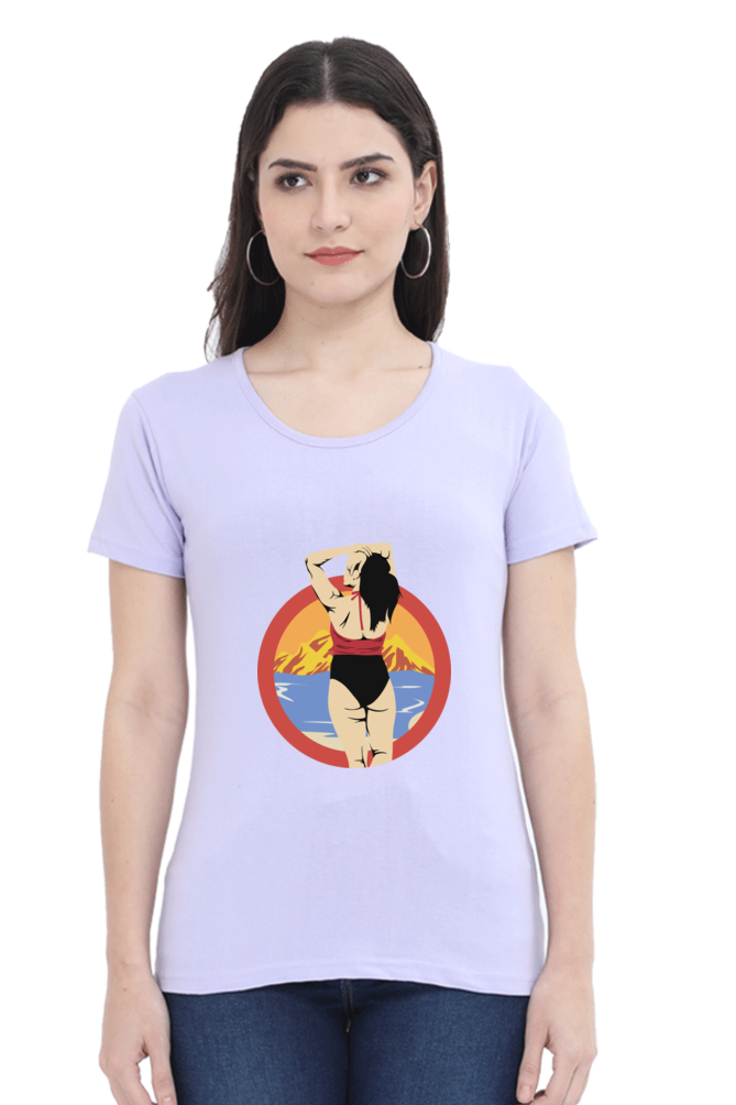 Women’s Round Neck Printed Summer T-Shirts - Girl