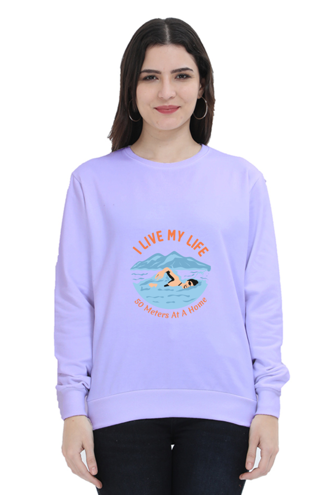 Women Swimming Sweatshirt - My Life