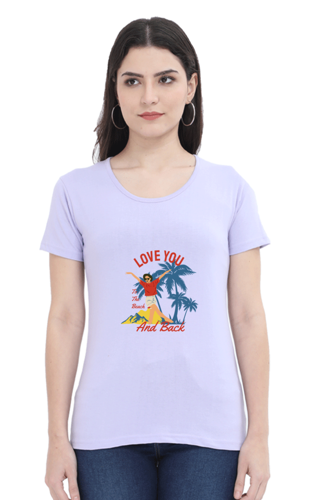 Women’s Round Neck Printed Summer T-Shirts - Beach & Back