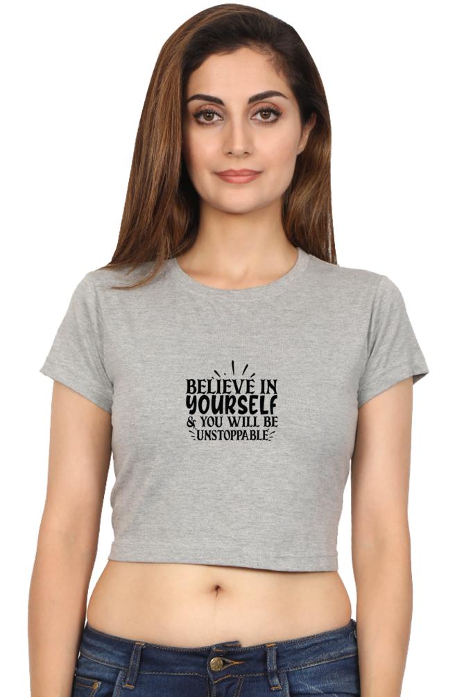 Women Motivational Crop Top - Unstoppable