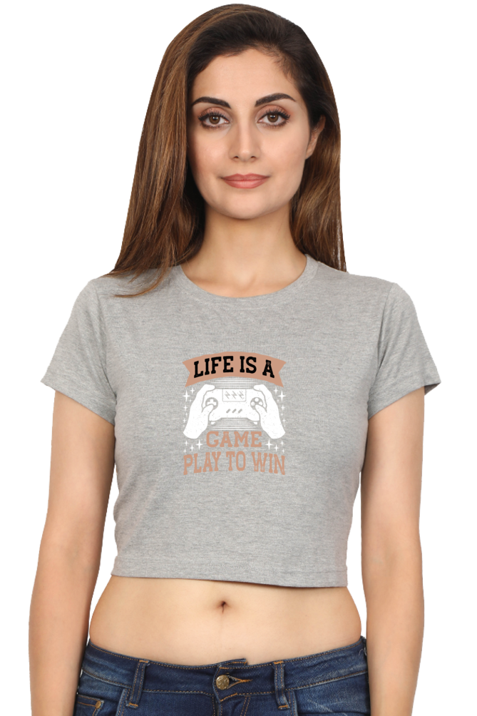 Women Gamer Crop Top - Life