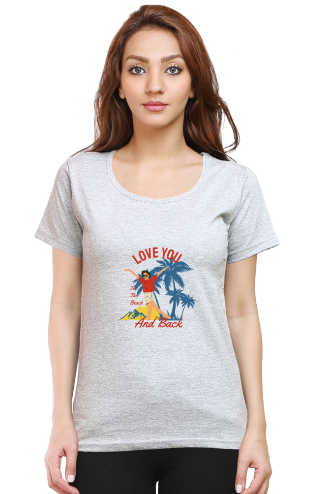 Women’s Round Neck Printed Summer T-Shirts - Beach & Back