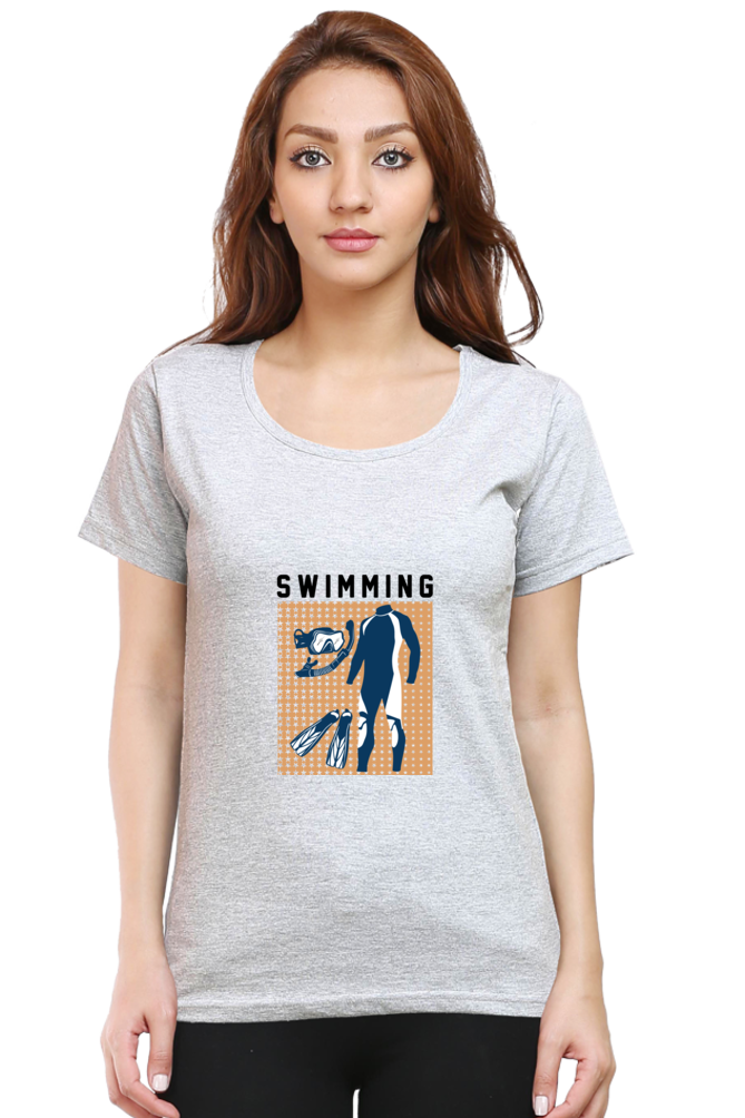 Women  Swimming Half Sleeve T-Shirt - Swimming