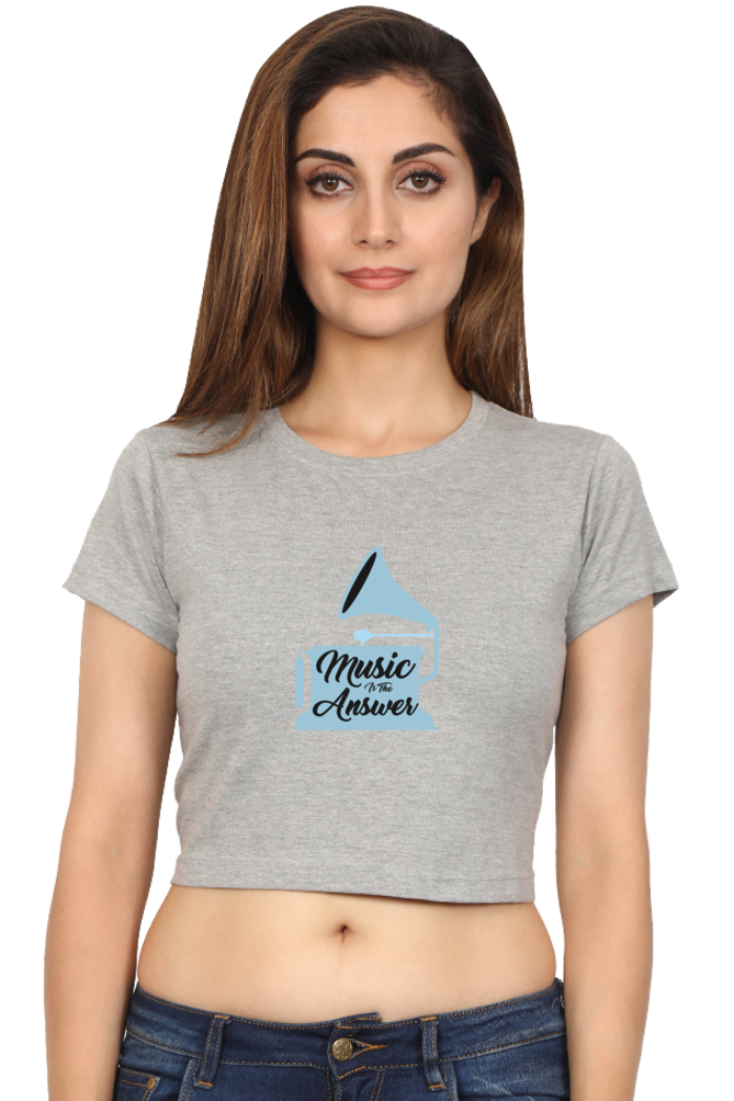 Women's Music Crop Top - Answer