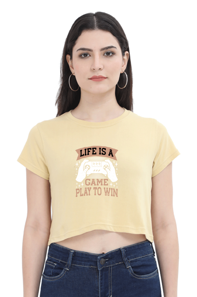 Women Gamer Crop Top - Life