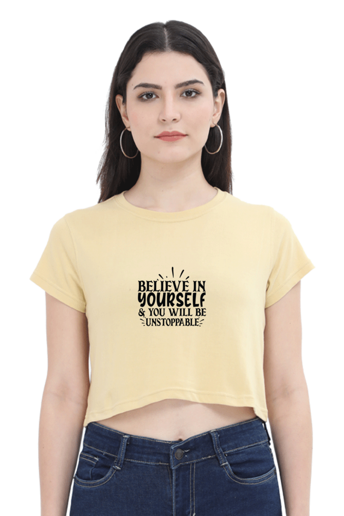 Women Motivational Crop Top - Unstoppable