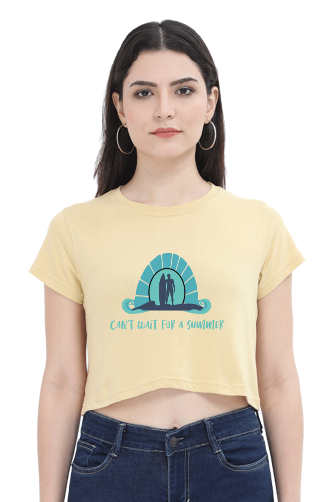 Women's Summer Crop Top - Can't Wait