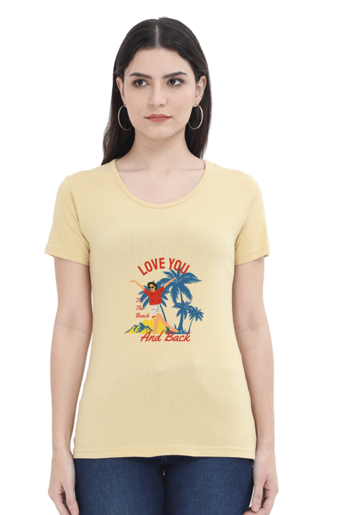Women’s Round Neck Printed Summer T-Shirts - Beach & Back