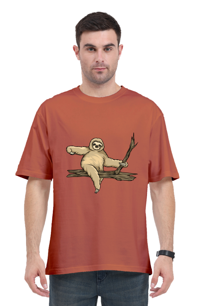 Men Sloth Oversized Classic T Shirt  - wood ride