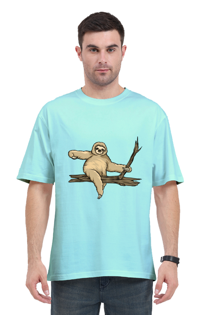 Men Sloth Oversized Classic T Shirt  - wood ride