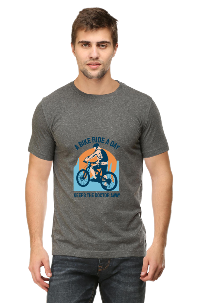 Men's Rider Cotton Round Neck T-Shirt - bike ride