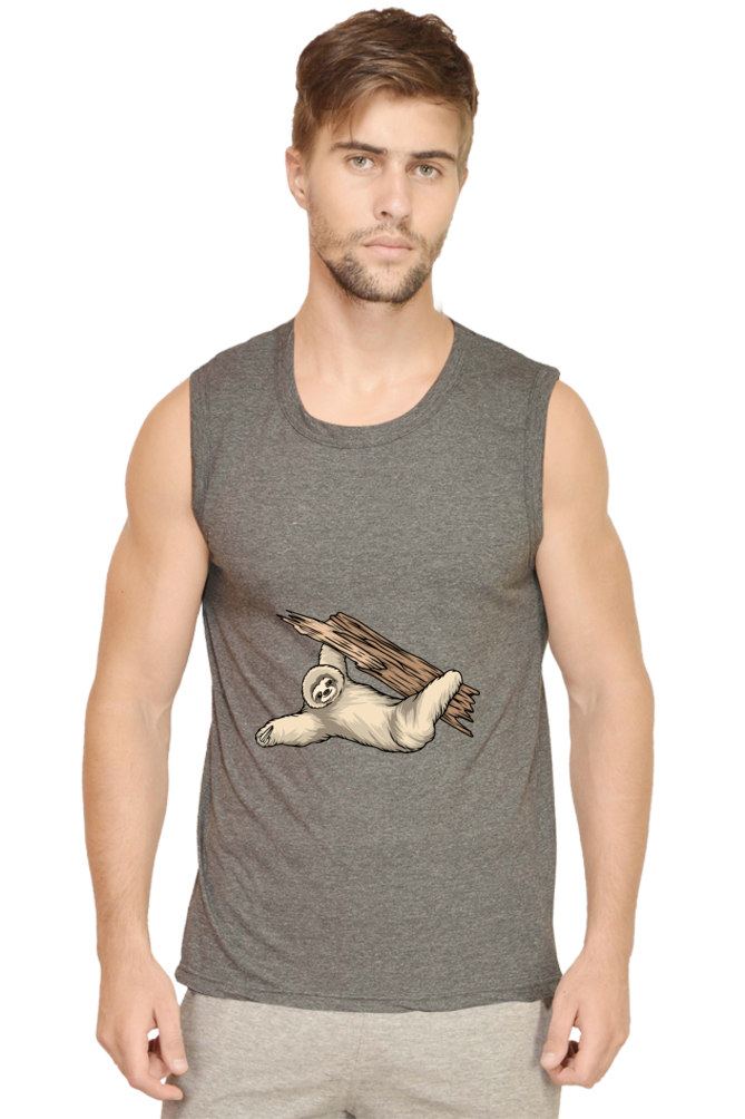 Men’s Sloth Gym Vest - waving baby