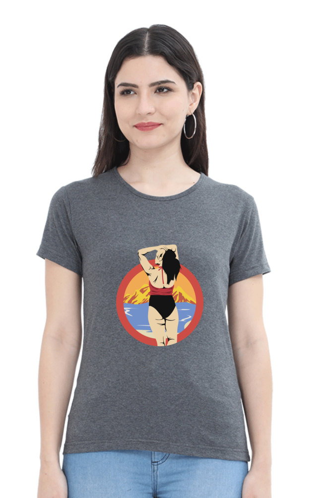 Women’s Round Neck Printed Summer T-Shirts - Girl