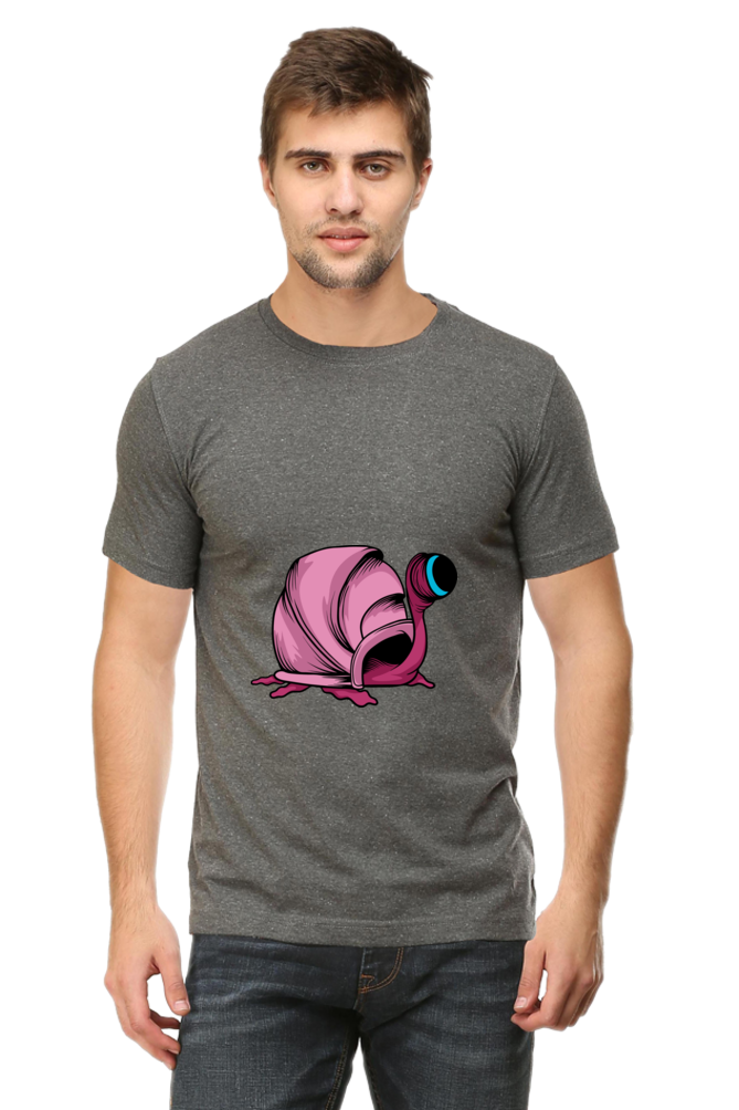 Men's Animal's & Monster's Cotton Round Neck T-Shirt - monster snail