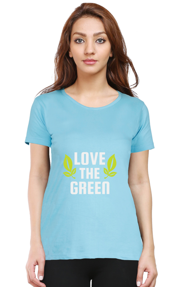 Women’s Round Neck Printed Gardening T-Shirts -   green