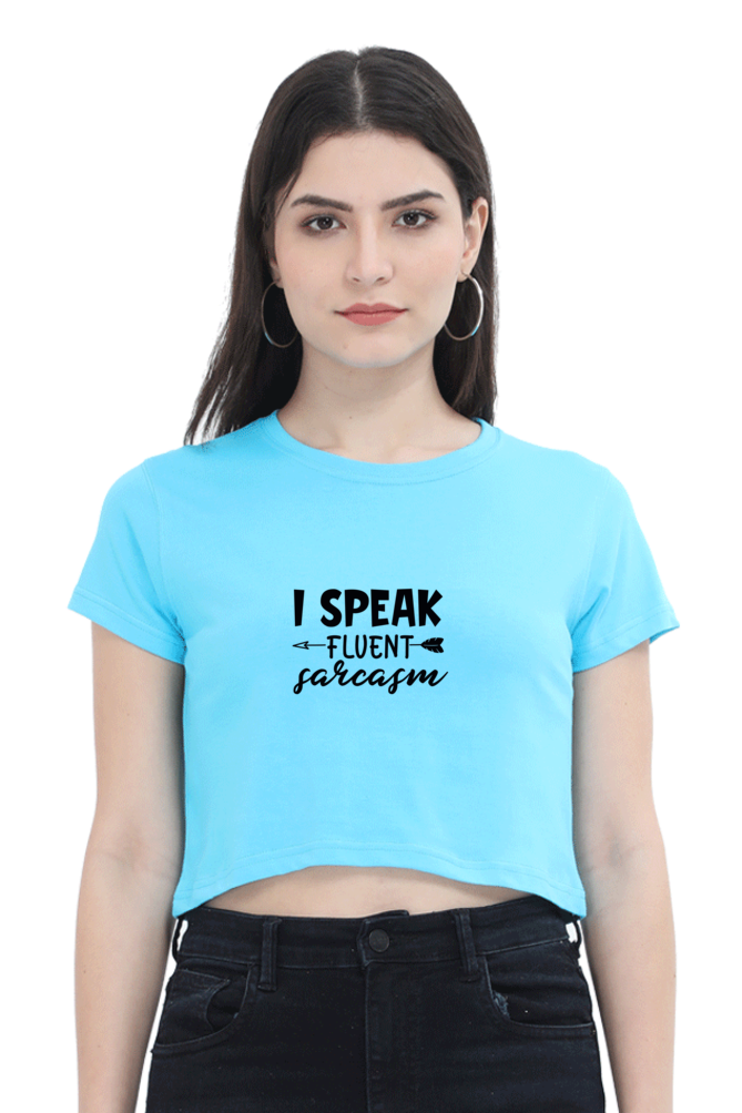 Women Funny & Queen SVG Crop Top - Fluent