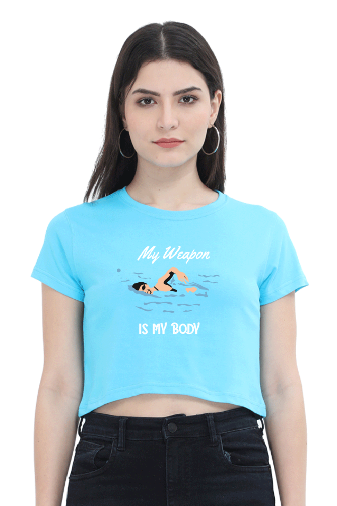 Women's Swimming Crop Top - Weapon