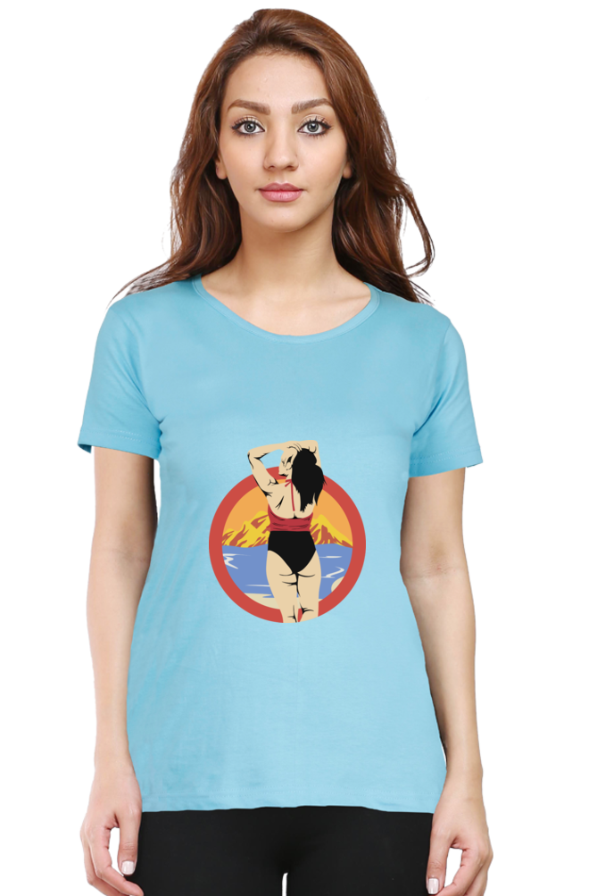 Women’s Round Neck Printed Summer T-Shirts - Girl