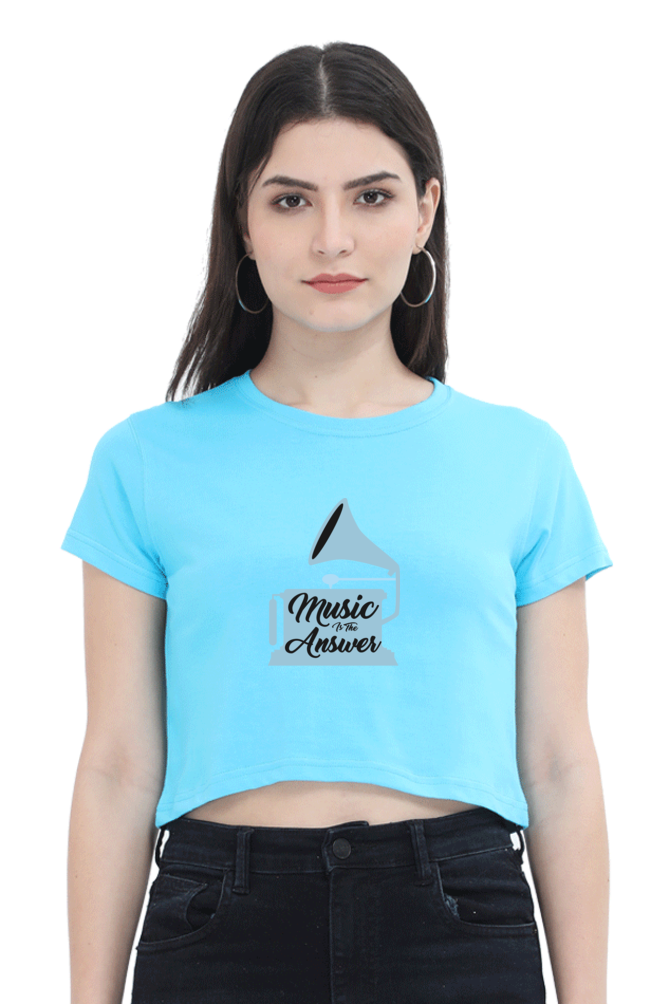 Women's Music Crop Top - Answer