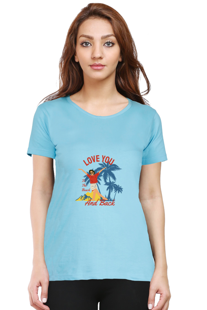 Women’s Round Neck Printed Summer T-Shirts - Beach & Back