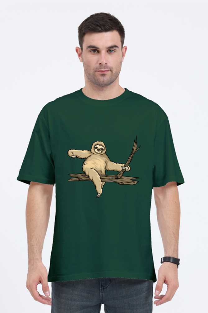 Men Sloth Oversized Classic T Shirt  - wood ride