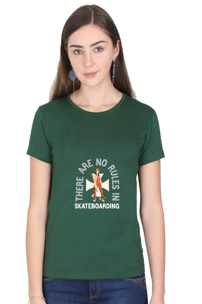 Women  Skateboard Half Sleeve T-Shirt - No rules