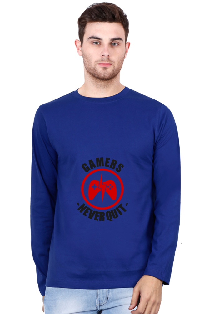 Men’s  Gamer Full Sleeve - T Shirt - Never Quit