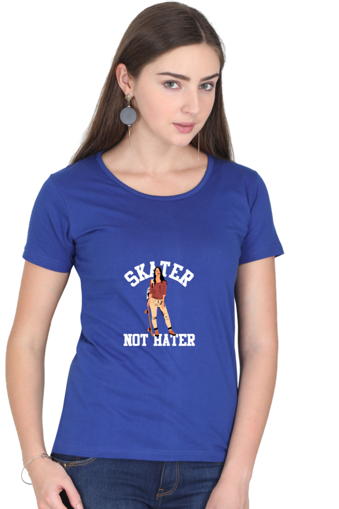 Women  Skateboard Half Sleeve T-Shirt -  Hater