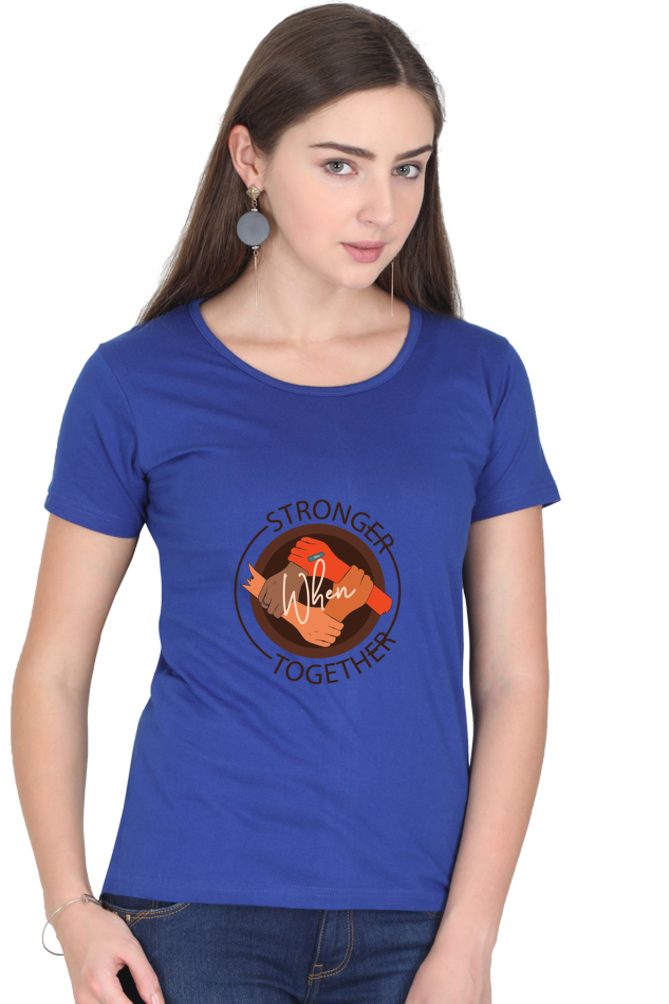 Women’s Round Neck Printed Motivational T-Shirts -  Stronger