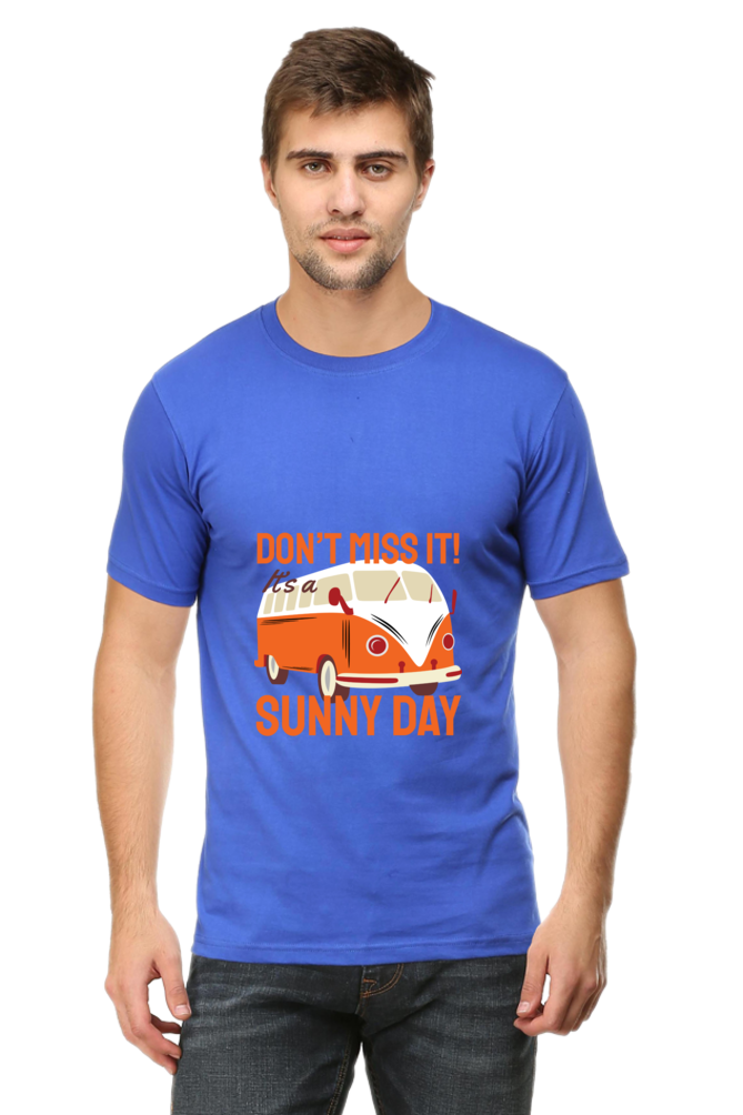 Men's Round Neck Summer T-Shirt - Sunny Day