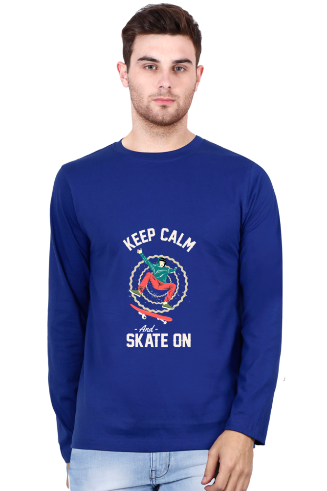 Men’s  Skateboard Full Sleeve - T Shirt  - Keep Calm