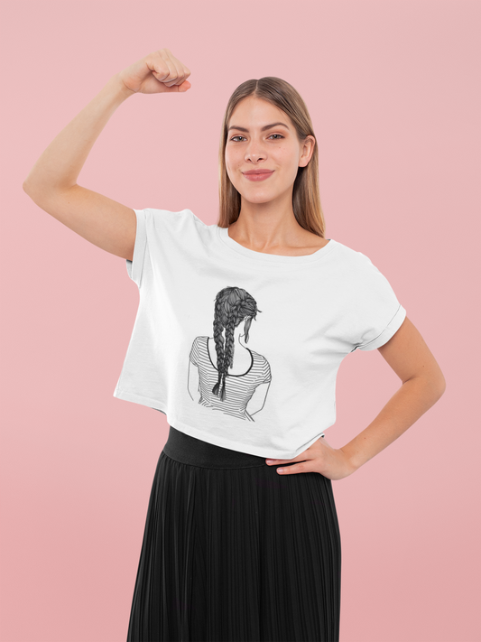 Women's Crop Top - girl with brads