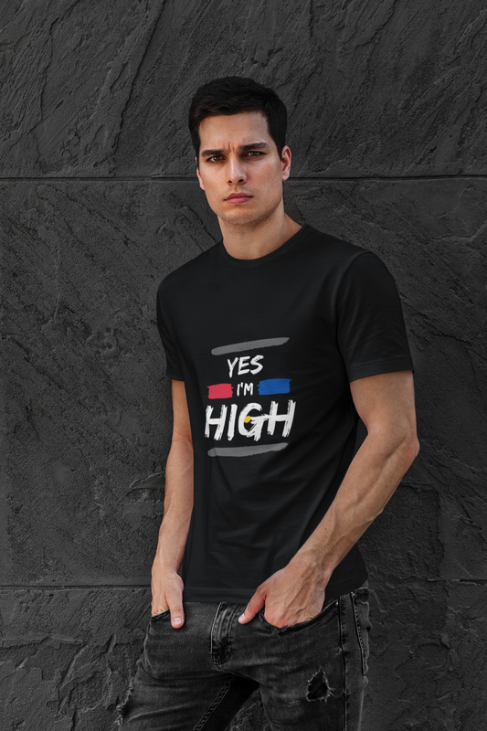Round Neck Half-Sleeves - I'M High T-Shirt