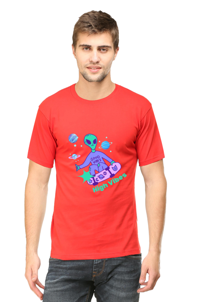 Men's Round Neck T-Shirt - High Vibes