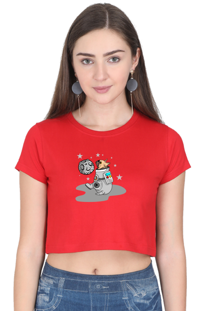 Women Animal's & Monster's  Crop Top -  astro dog