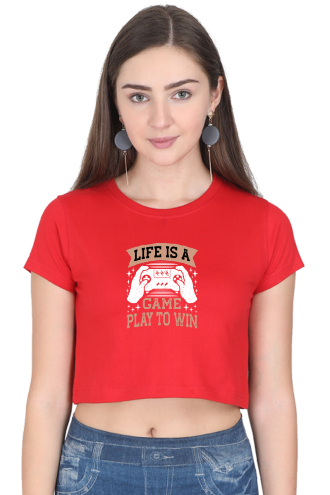 Women Gamer Crop Top - Life