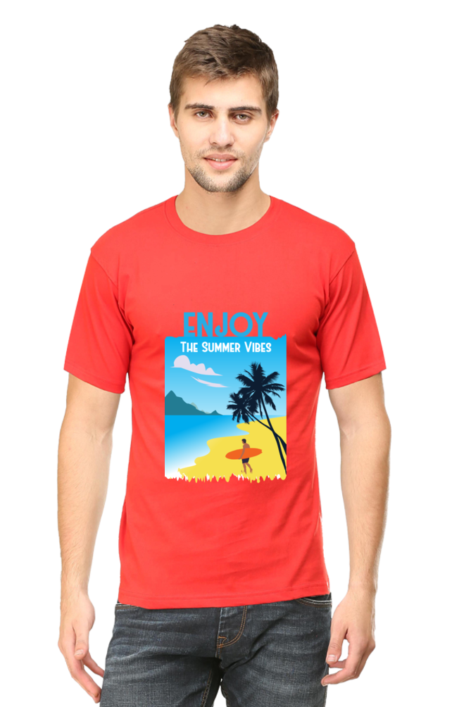 Men's Round Neck Summer T-Shirt - Vibe