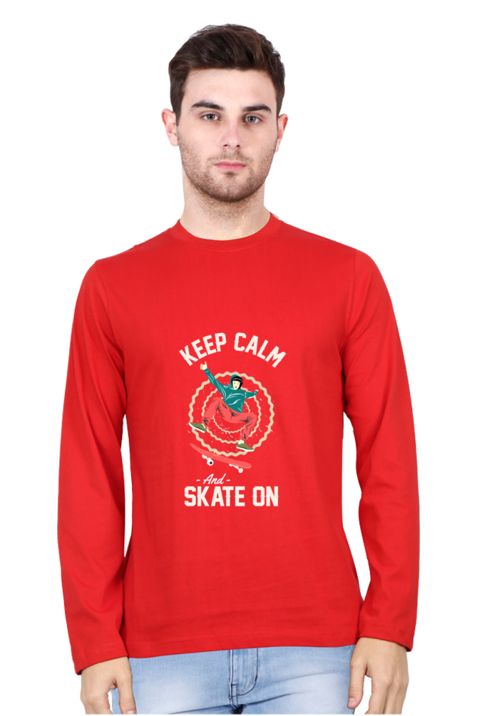 Men’s  Skateboard Full Sleeve - T Shirt  - Keep Calm