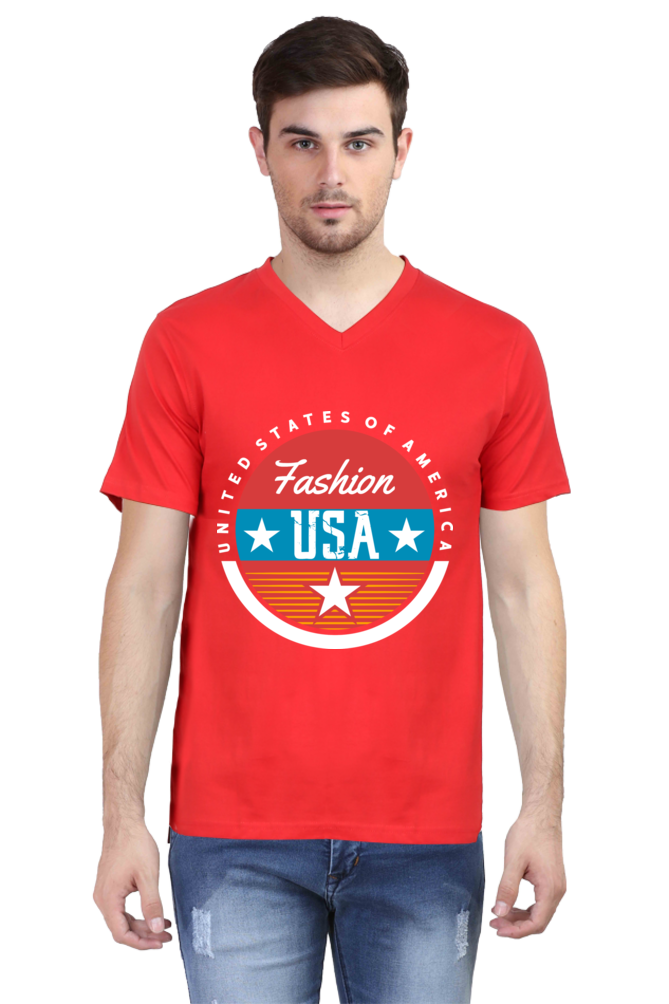 Men's V Neck T-Shirt - Fashion USA