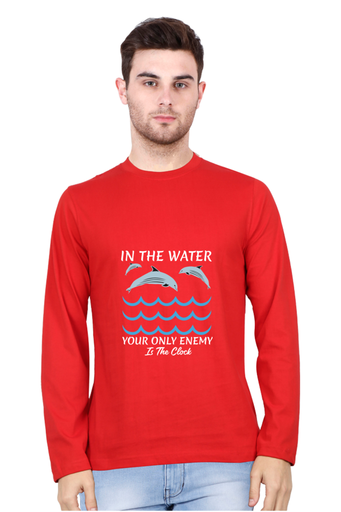 Men’s  Swimming Full Sleeve - T Shirt - The Clock
