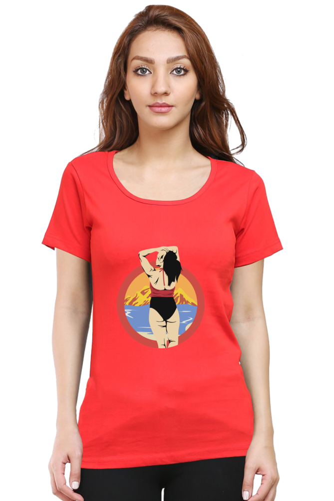 Women’s Round Neck Printed Summer T-Shirts - Girl