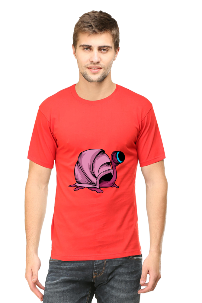 Men's Animal's & Monster's Cotton Round Neck T-Shirt - monster snail